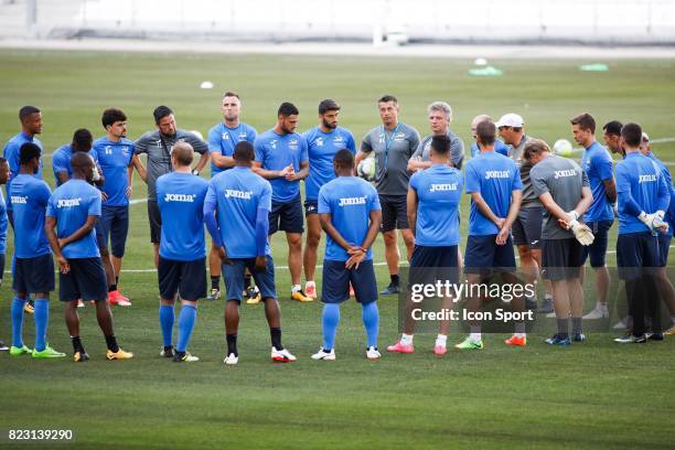 Team KV Ostende during the training session before the UEFA Europa League qualifying match between Marseille and Ostende at Stade Velodrome on July...