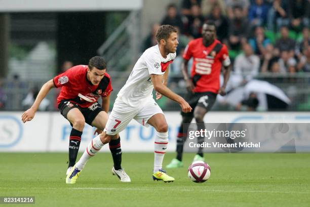 Jeremy MENEZ / Romain DANZE - - Rennes / PSG - 2eme journee de Ligue 1 -