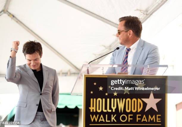 Jason Bateman and Will Arnett attend The Hollywood Walk of Fame Star Ceremony honoring Jason Bateman on July 26, 2017 in Hollywood, California.