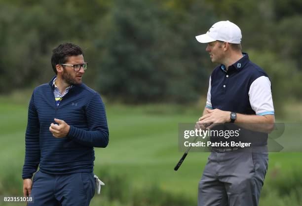 Brian Doheny of Callan Golf Club and Steven Quinlan of Halpenny Golf Club during the Golfbreaks.com PGA Irish Qualifier at Headfort Golf Club on July...