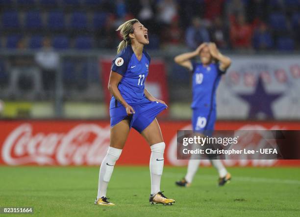 Claire Lavogez of France screems after missing a chance to score during the UEFA Women's Euro 2017 Group C match between Switzerland and France at...