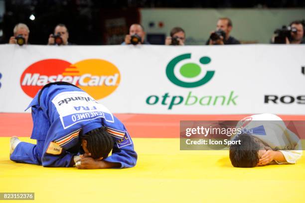 Joie de Audrey TCHEUMEO / Deception de Akari OGATA - Finale -78kg - - Championnats du Monde de Judo 2011 - Paris,