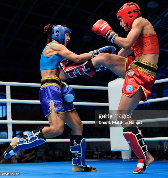 Sarel de Jong of the Netherlands fights against Cristina Caruso of Italy during the Invitation Sports Kickboxing Women's K1 65kg Quarterfinals of The...
