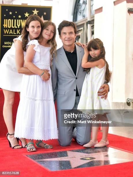Amanda Anka, Francesca Bateman, Jason Bateman and Maple Bateman attend The Hollywood Walk of Fame Star Ceremony honoring Jason Bateman on July 26,...