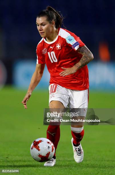 Ramona Bachmann of Switzerland runs with the ball during the Group C match between Switzerland and France during the UEFA Women's Euro 2017 at Rat...