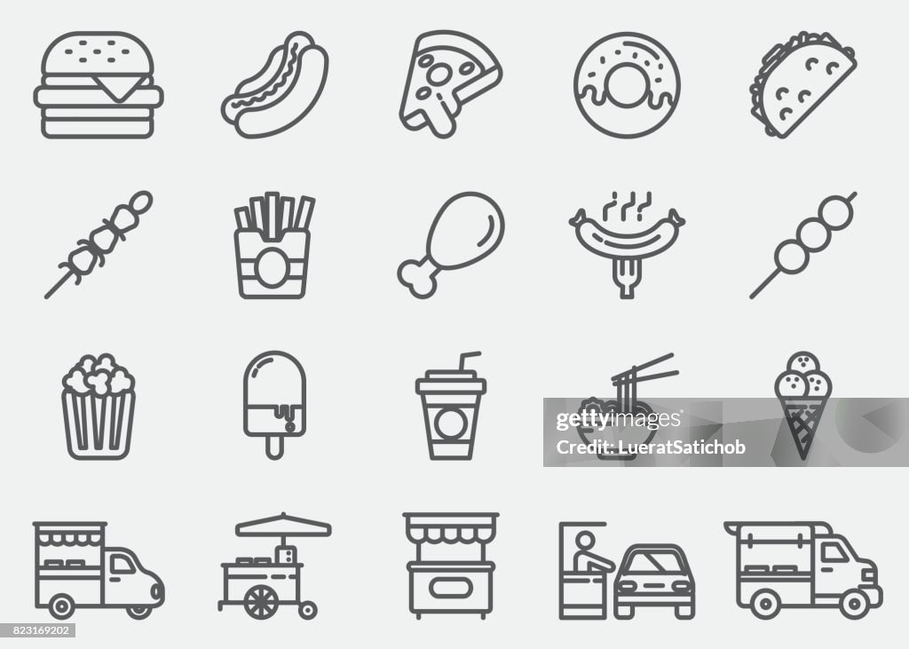 Fast Food Line Icons