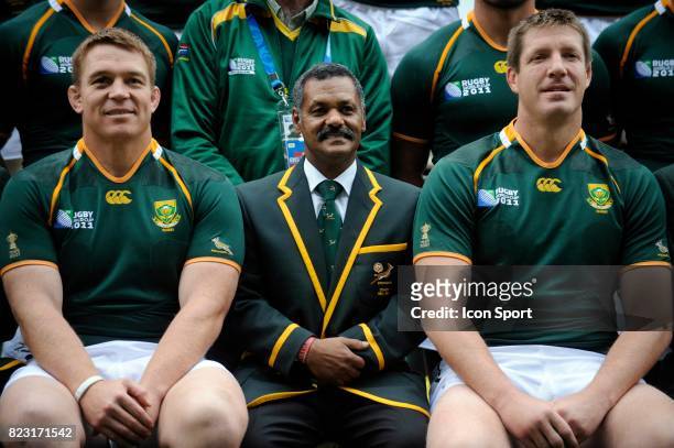 John SMIT / Peter DE VILLIERS / Bakkies BOTHA - - Entrainement Afrique du Sud - Coupe du Monde 2011 -Auckland -