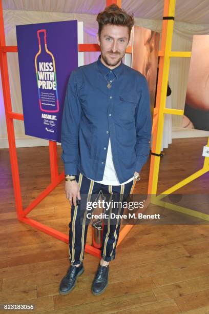 Henry Holland attends Absolut's #KissWithPride event at the Houses of Parliament in celebration of the 50th anniversary of The Sexual Offences Act on...