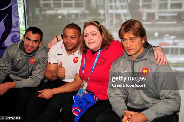 David MARTY / Luc DUCALCON / Dimitri SZARZEWSKI -Seance d'autographes pour les benevoles de la Coupe du Monde de rugby 2011 -Auckland,