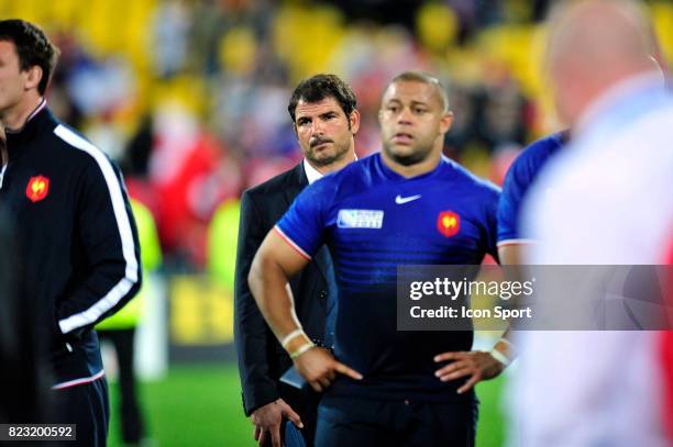 Deception Marc LIEVREMONT / Luc DUCALCON - - France / Tonga - Coupe du Monde de Rugby 2011 -Wellington,