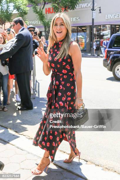 Jennifer Aniston is seen on July 26, 2017 in Los Angeles, California.