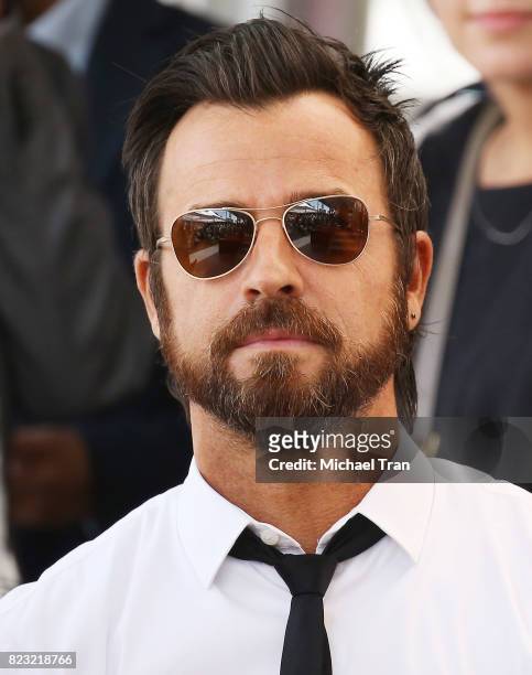 Justin Theroux attends the ceremony honoring Jason Bateman with a Star on The Hollywood Walk of Fame held on July 26, 2017 in Hollywood, California.