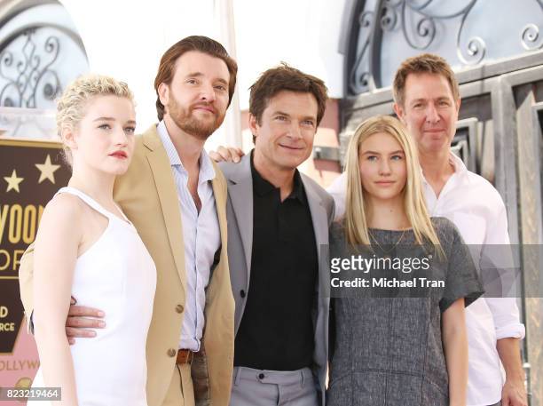 Jason Bateman and his cast from the television show Ozark at the ceremony honoring Jason Bateman with a Star on The Hollywood Walk of Fame held on...
