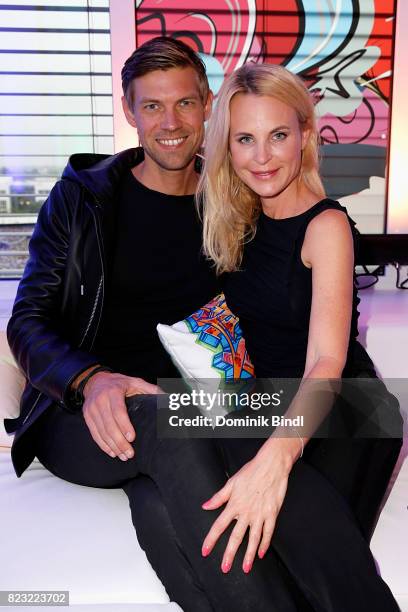 Sonja Kiefer and Cedric Schwarz during the Audemars Piguet and Wempe Old-School Hip Hop Party at Skyloftstudios on July 26, 2017 in Munich, Germany.