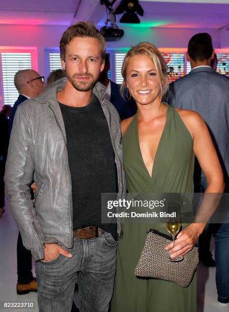 Benedikt Blaskovic and gast during the Audemars Piguet and Wempe Old-School Hip Hop Party at Skyloftstudios on July 26, 2017 in Munich, Germany.