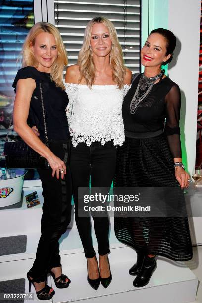 Sonja Kiefer, Verena Klein and Gitta Saxx during the Audemars Piguet and Wempe Old-School Hip Hop Party at Skyloftstudios on July 26, 2017 in Munich,...