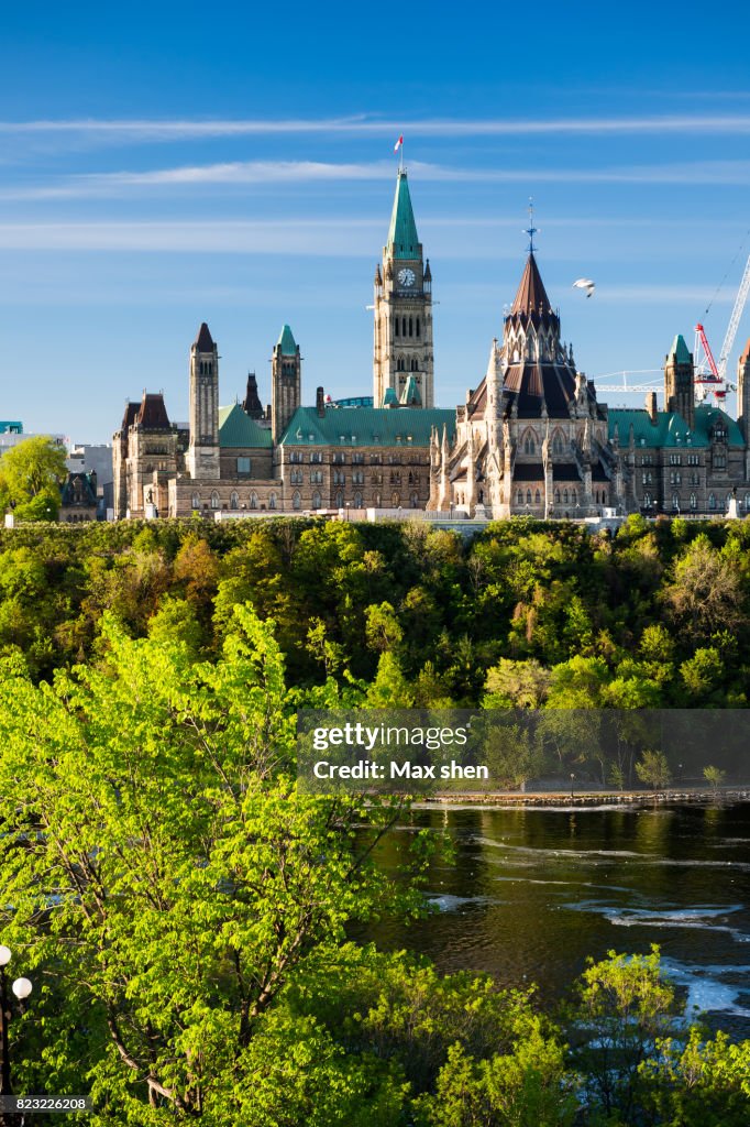 Cityscape of the Parliament Hill in Ottawa