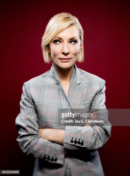 Actress Cate Blanchett of Marvel's 'Thor:Ragnarok' poses for a portrait at San Diego Comic Con for Los Angeles Times on July 21, 2017 in San Diego,...