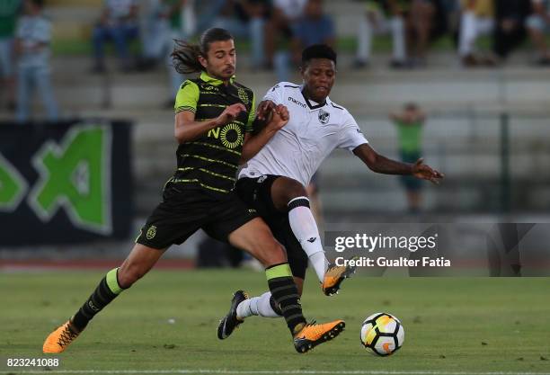 Vitoria Guimaraes midfielder Bongani Zungu from South Africa with Sporting CP midfielder Matheus Oliveira from Brazil in action during Pre-Season...