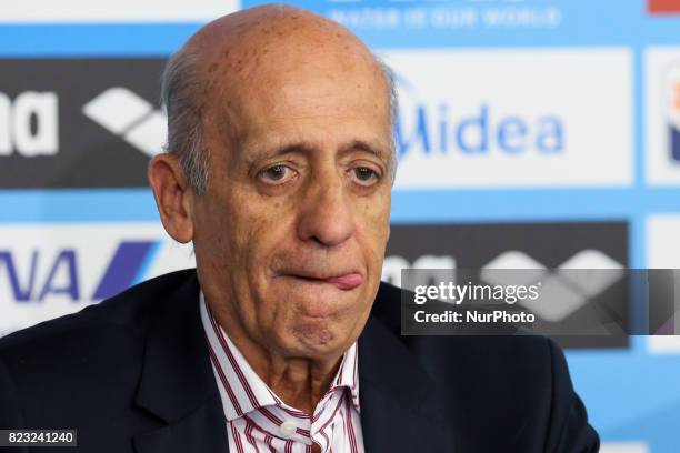 President Julio Cesar Maglione react during the 17th FINA World Championships, at Duna Arena, in Budapest, Hungary, Day 13, on July 26th, 2017.