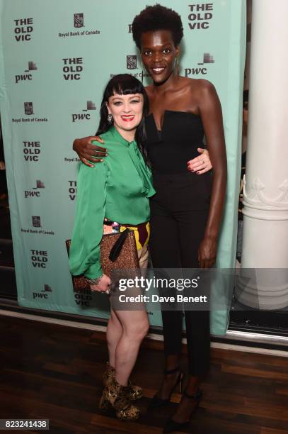 Bronagh Gallagher and Sheila Atim attend the press night after party for "Girl From The North Country" at The Old Vic Theatre on July 26, 2017 in...