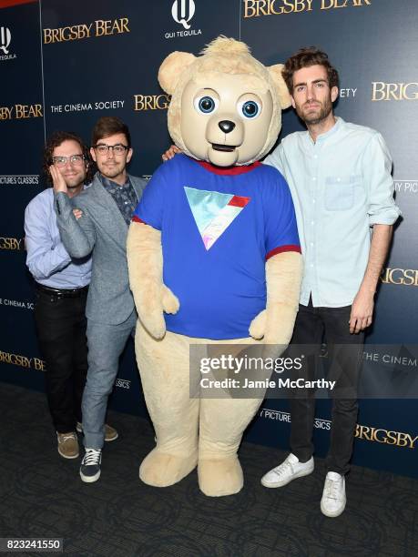 Kyle Mooney, Jorma Taccone and filmmaker Dave McCary attend the Sony Pictures Classics Screening Of "Brigsby Bear" at Landmark Sunshine Cinema on...