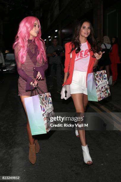 Nicola Hughes and Lucy Watson attend Spectrum x Mean Girls: Burn Book - launch party at Icetank Studios on July 26, 2017 in London, England.