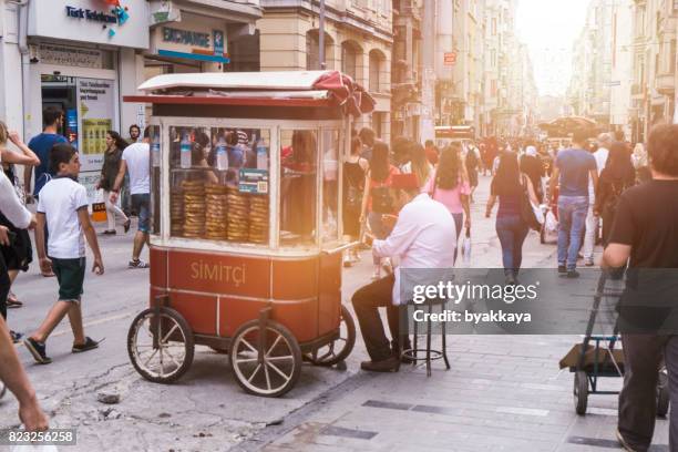 taksim istiklal street. istanbul, turkey - turkish bagel stock pictures, royalty-free photos & images