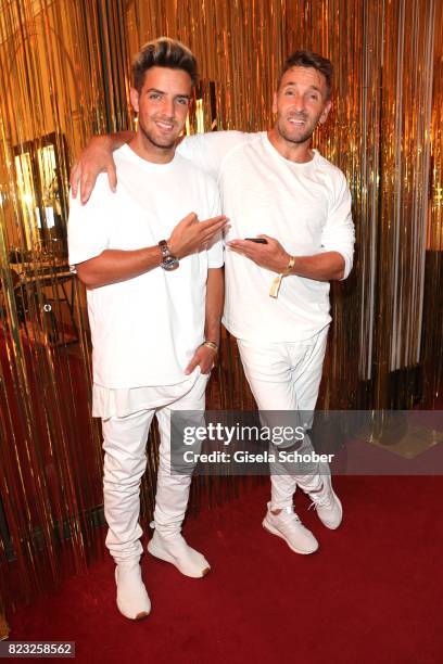 Mark Keller and his son Aaron Keller during the Hotel Vier Jahreszeiten summer party 'Eclat Dore' on July 26, 2017 in Munich, Germany.