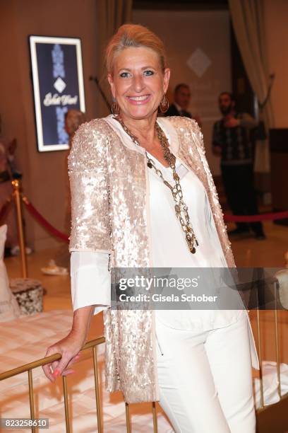 Raphaela Ackermann, sister of Thomas Gottschalk, during the Hotel Vier Jahreszeiten summer party 'Eclat Dore' on July 26, 2017 in Munich, Germany.