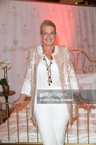 Raphaela Ackermann, sister of Thomas Gottschalk, during the Hotel Vier Jahreszeiten summer party 'Eclat Dore' on July 26, 2017 in Munich, Germany.