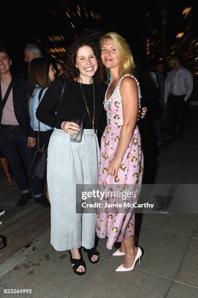 Claire Danes and Vanessa Bayer attend The Cinema Society's Screening Of "Brigsby Bear"- After Party at Landmark Sunshine Cinema on July 26, 2017 in...