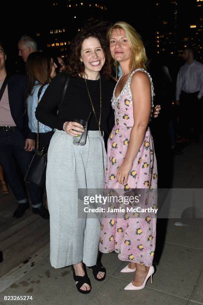 Vanessa Bayer and Claire Danes attend The Cinema Society's Screening Of "Brigsby Bear"- After Party at Landmark Sunshine Cinema on July 26, 2017 in...