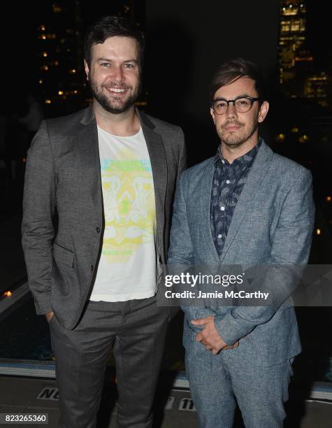 Taran Killam and Jorma Taccone attend The Cinema Society's Screening Of "Brigsby Bear"- After Party at Landmark Sunshine Cinema on July 26, 2017 in...