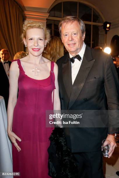 Peter Prinz zu Sayn-Wittgenstein and his wife German actress Sunnyi Melles during the International Salzburg Association Gala on July 26, 2017 in...