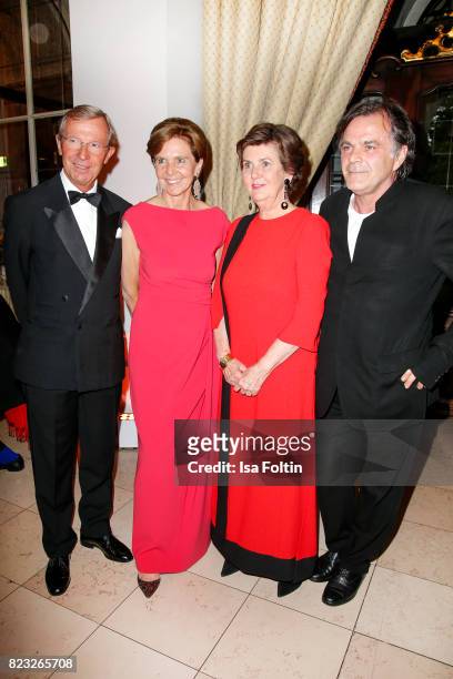 Michael Pallauf, with his wife Brigitta Pallauf, Helga Rabl-Stadler and Markus Hinterhaeuser during the International Salzburg Association Gala on...