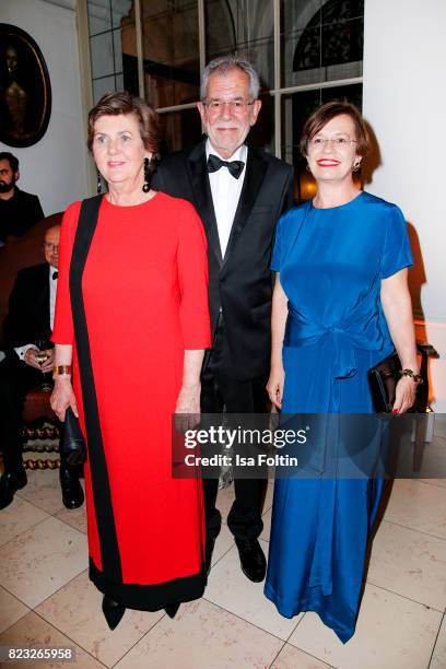 Helga Rabl-Stadler, Alexander van der Bellen, president of Austria, and his wife Doris Schmidauer during the International Salzburg Association Gala...