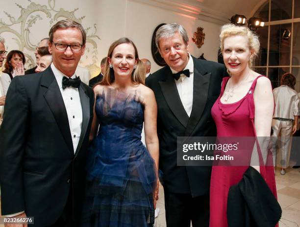 Clemens Hellsberg, Maria Grossbauer, Peter Prinz zu Sayn-Wittgenstein and his wife German actress Sunnyi Melles during the International Salzburg...