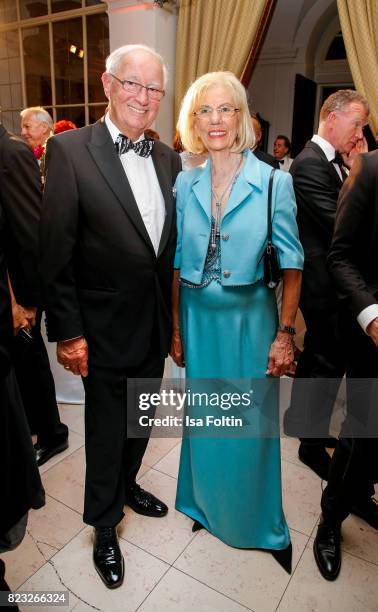 Erich Kellerhals, founder of Media Markt and Saturn and his wife Helga Kellerhals during the International Salzburg Association Gala on July 26, 2017...