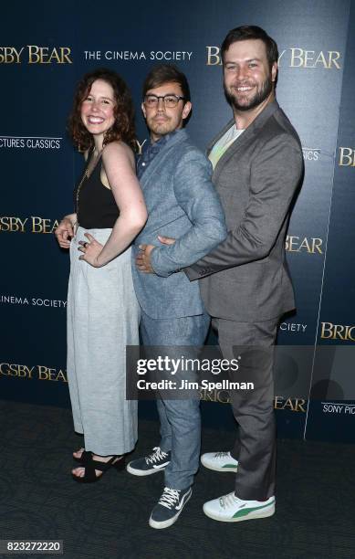 Actors Vanessa Bayer, Jorma Taccone and Taran Killam attend the screening of "Brigsby Bear" hosted by Sony Pictures Classics and The Cinema Society...