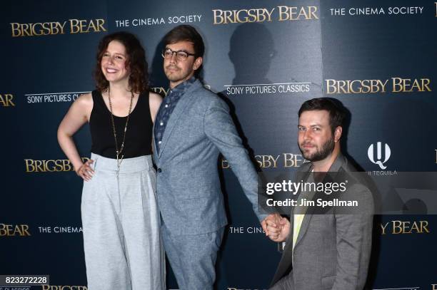 Actors Vanessa Bayer, Jorma Taccone and Taran Killam attend the screening of "Brigsby Bear" hosted by Sony Pictures Classics and The Cinema Society...