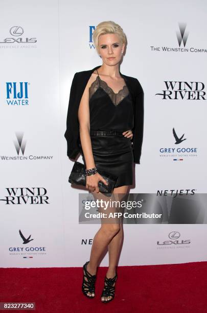 Actress Maggie Grace attends the Weinstein Company 'Wind River" Los Angeles Premiere at the theater at Ace Hotel, on July 26 in Los Angeles,...