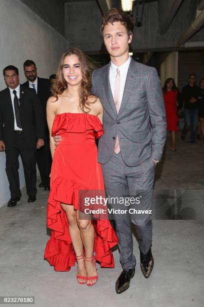 Violetta Komyshan and actor Ansel Elgort attend the "Baby Driver" Mexico City premier at Cinemex Antara Polanco on July 26, 2017 in Mexico City,...