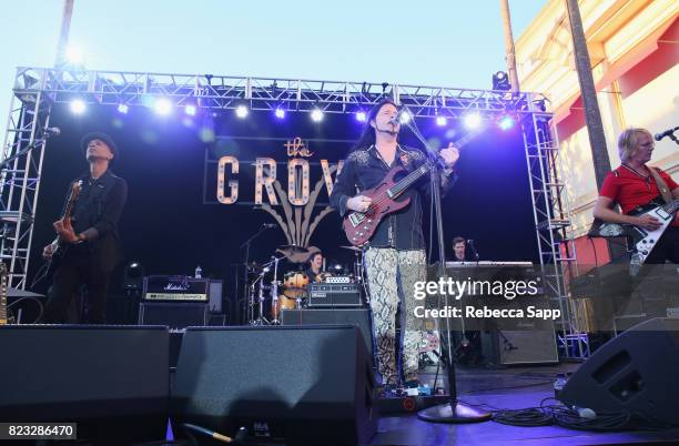 Guitarist Moni Scaria, singer/bassist John Payne and guitarist Jeff Kollman of the band ASIA featuring John Payne perform onstage at Citi Presents...