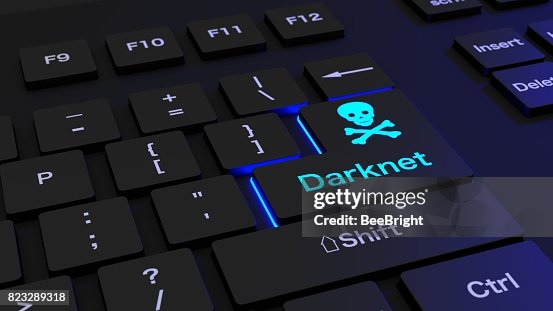 Black keyboard with glowing darknet enter key Black keyboard with glowing darknet enter key