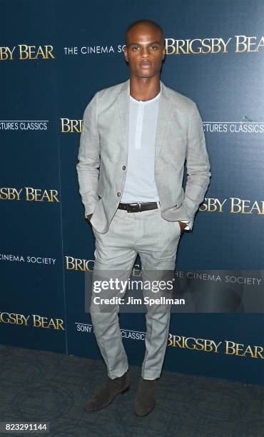 Model Isaiah Hamilton attends the screening of "Brigsby Bear" hosted by Sony Pictures Classics and The Cinema Society at Landmark Sunshine Cinema on...