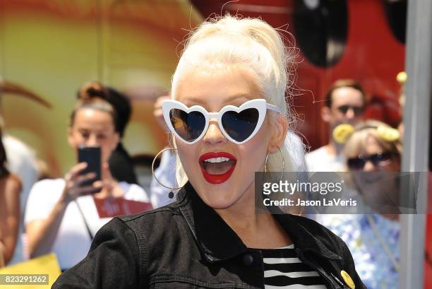 Christina Aguilera attends the premiere of "The Emoji Movie" at Regency Village Theatre on July 23, 2017 in Westwood, California.