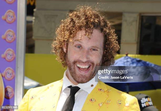 Actor T.J. Miller attends the premiere of "The Emoji Movie" at Regency Village Theatre on July 23, 2017 in Westwood, California.