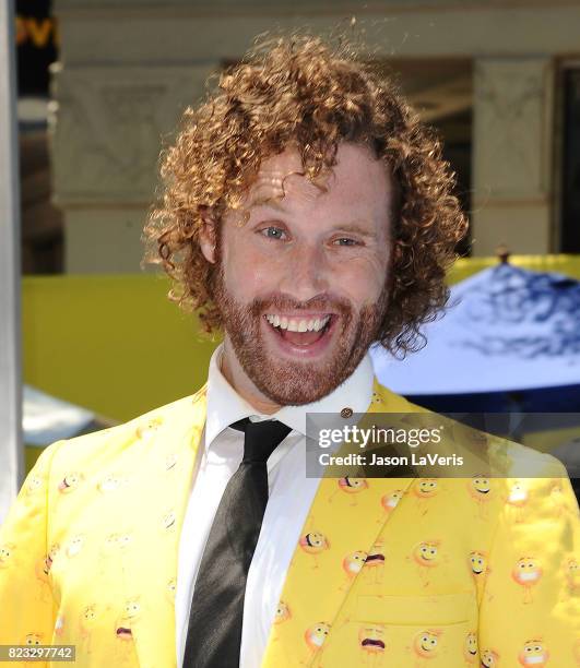 Actor T.J. Miller attends the premiere of "The Emoji Movie" at Regency Village Theatre on July 23, 2017 in Westwood, California.