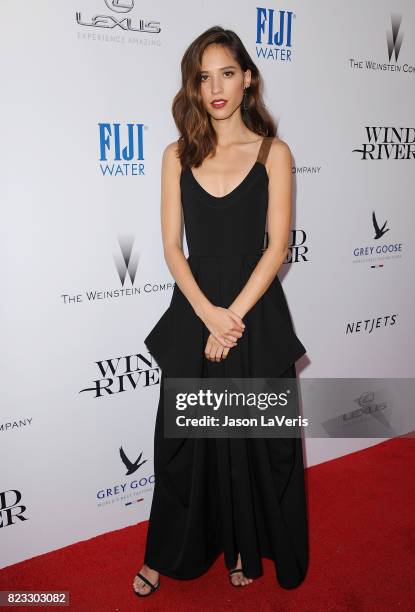 Actress Kelsey Asbille attends the premiere of "Wind River" at The Theatre at Ace Hotel on July 26, 2017 in Los Angeles, California.